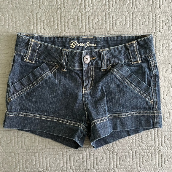 Guess Women's Dark Blue Jean Shorts - Picture 1 of 3
